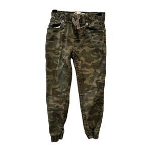 Levi's Boys Size 6 Slim Fit Stretch Jogger Pants Green Camp Camo Outdoor School